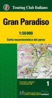 Gran paradiso 1:50.000. carta escursionistica del parco. con libro: gran paradiso. guida del parco
