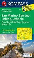 Carta escursionistica n. 2455  -  san marino, san leo, urbino, urbania, 1:50.000
