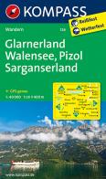 Carta escursionistica n. 126. glarnerland, walensee 1:40.000